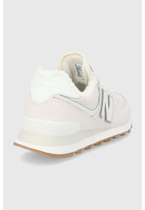 New Balance - Buty zamszowe WL574LY2. Nosek buta: okrągły. Zapięcie: sznurówki. Kolor: beżowy. Materiał: zamsz. Model: New Balance 574
