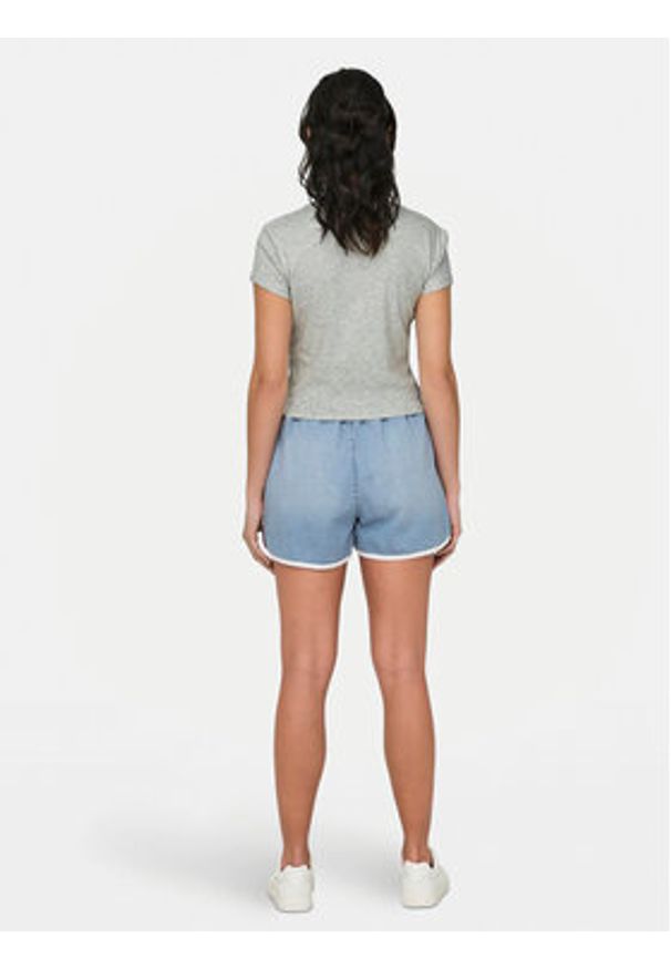 only - ONLY T-Shirt Elina 15320229 Szary Slim Fit. Kolor: szary. Materiał: bawełna