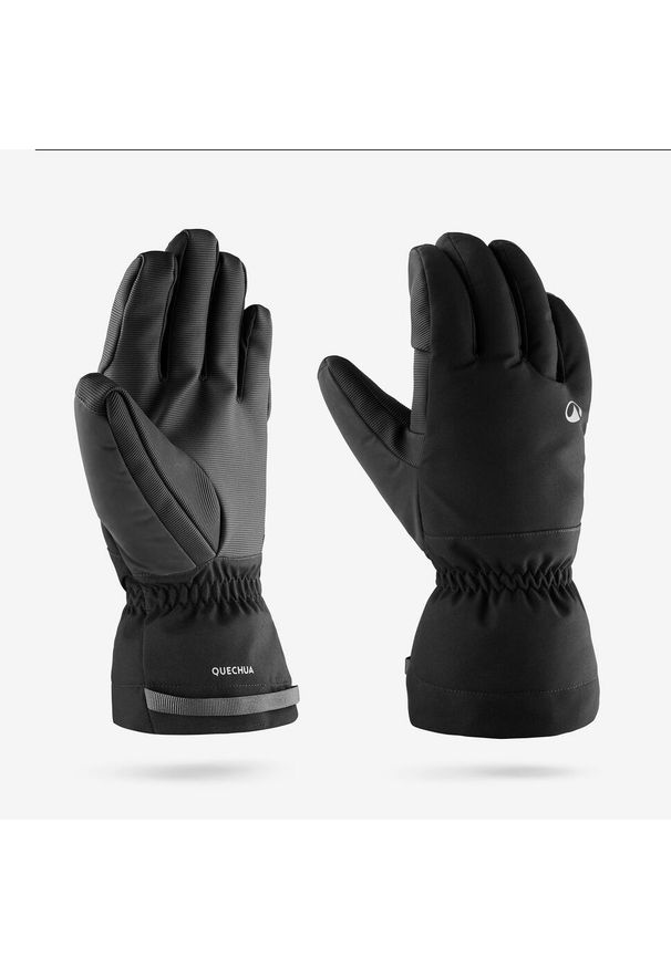 WEDZE - Rękawice narciarskie dla dorosłych Wedze GL500. Kolor: czarny. Materiał: tkanina, futro. Sezon: zima. Sport: narciarstwo