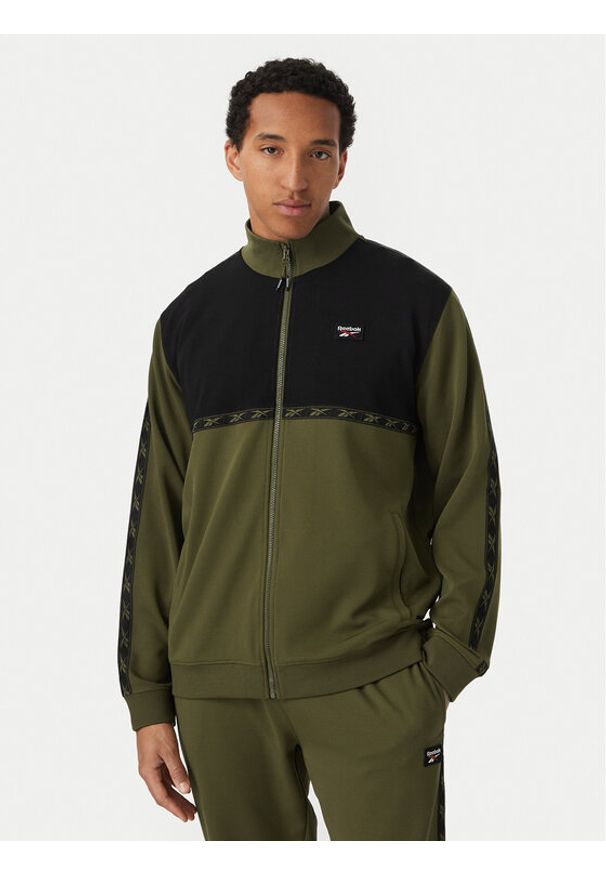 Reebok Bluza Artek RK25726CCM Zielony ciemny Regular Fit. Kolor: zielony. Materiał: syntetyk