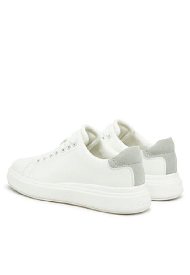 Calvin Klein Sneakersy Cupsole Lace Up - Suede Bt HW0HW02404 Biały. Kolor: biały. Materiał: skóra
