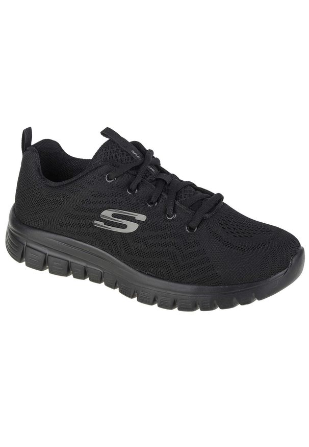 skechers - Buty sportowe Sneakersy damskie, Skechers Graceful-Get Connected. Kolor: czarny. Materiał: materiał, tkanina, syntetyk, guma. Sport: turystyka piesza