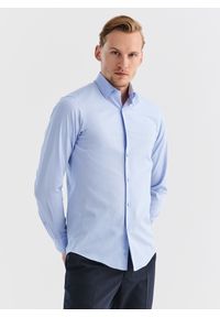 Pako Lorente - PAKO LORENTE – Gładka elegancka koszula męska w kolorze błękitnym. Typ kołnierza: kołnierzyk klasyczny. Kolor: niebieski. Materiał: bawełna. Długość rękawa: długi rękaw. Długość: długie. Wzór: gładki. Styl: elegancki #7
