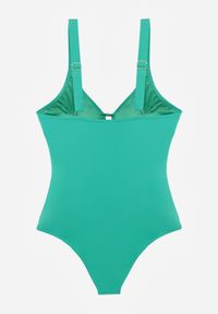 Born2be - Zielony Strój Kąpielowy Ozdobiony Koralikami Rhelea. Kolor: zielony. Wzór: aplikacja #3