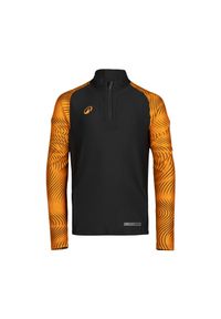 KIPSTA - Bluza piłkarska na krótki suwak dla dzieci Kipsta Viralto Wavy Club. Kolor: wielokolorowy, pomarańczowy, czarny. Materiał: materiał, poliester, elastan. Długość: krótkie. Sport: piłka nożna