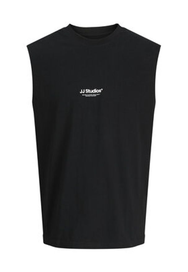 Jack & Jones Tank top Soho 12288001 Czarny Relaxed Fit. Kolor: czarny. Materiał: bawełna