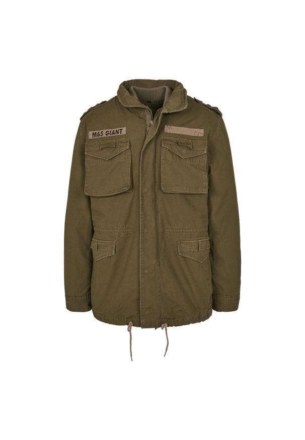 BUILD YOUR BRAND - Męska Kurtka M65 Giant Padded Jacket. Kolor: zielony