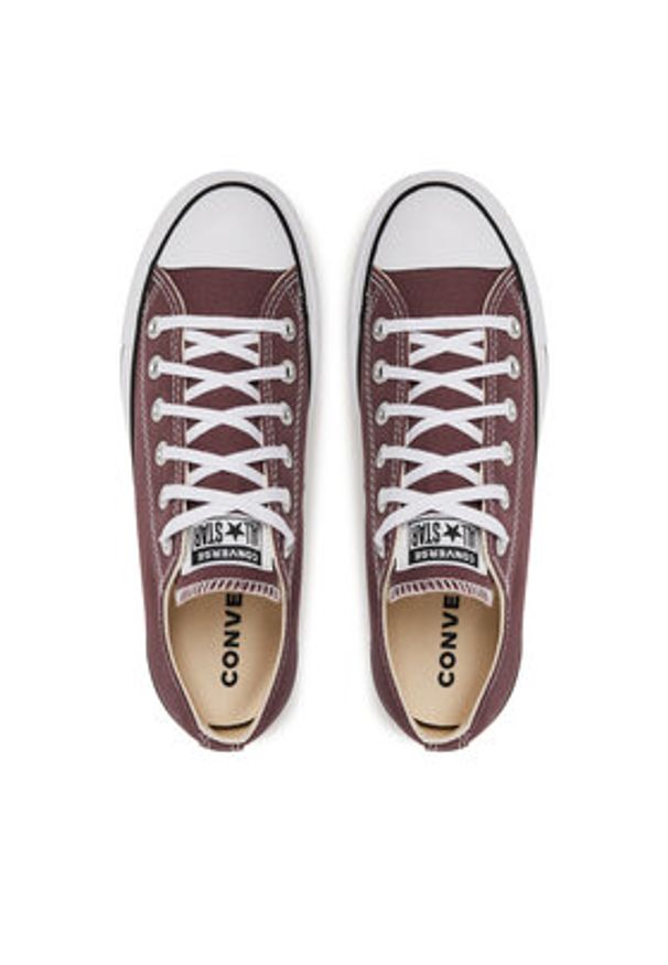 Converse Trampki Chuck Taylor All Star Lift Platform A10647C Bordowy. Kolor: czerwony. Materiał: materiał. Obcas: na platformie