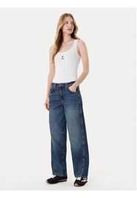 Guess Jeans Top W4YP48 KA0H1 Biały Regular Fit. Kolor: biały. Materiał: bawełna #5