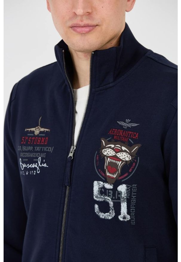 Aeronautica Militare - AERONAUTICA MILITARE Granatowy bluza Embroidered 51st. Kolor: niebieski