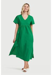 Cellbes - Długa sukienka z kory. Typ kołnierza: dekolt w serek. Kolor: zielony. Długość: maxi
