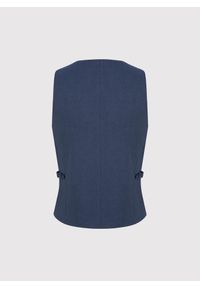 Pako Lorente - PAKO LORENTE – Granatowa dwurzędowa kamizelka męska. Kolor: niebieski. Materiał: poliester, wiskoza, elastan. Wzór: melanż #2