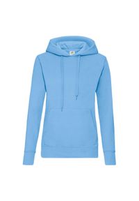 FRUIT OF THE LOOM - Bluza Damska Z Kapturem. Typ kołnierza: kaptur. Kolor: niebieski