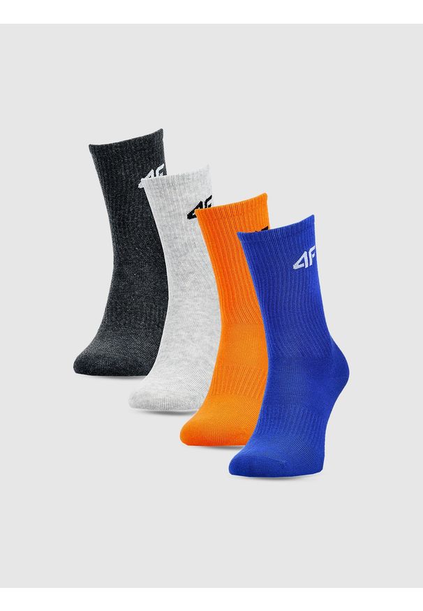 4f - 4F Skarpetki casual za kostkę (4-pack) chłopięce - multikolor 38-40. Kolor: wielokolorowy. Materiał: bawełna, włókno, materiał, poliamid