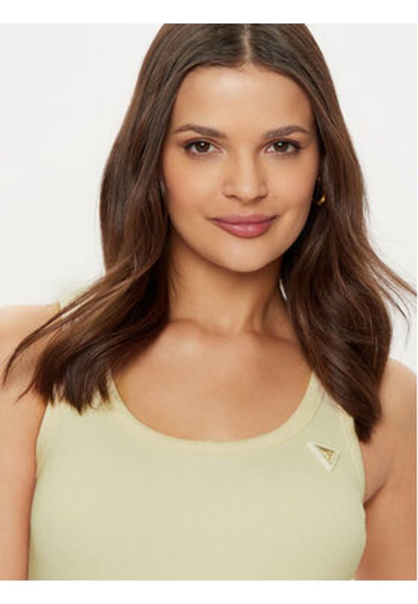 Guess Top V4YP06 K8RT2 Écru Regular Fit. Kolor: kremowy. Materiał: wiskoza