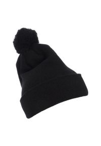 FLEXFIT - Czapka Pompon Dzianinowa Z Mankietami Classics. Kolor: czarny. Materiał: dzianina
