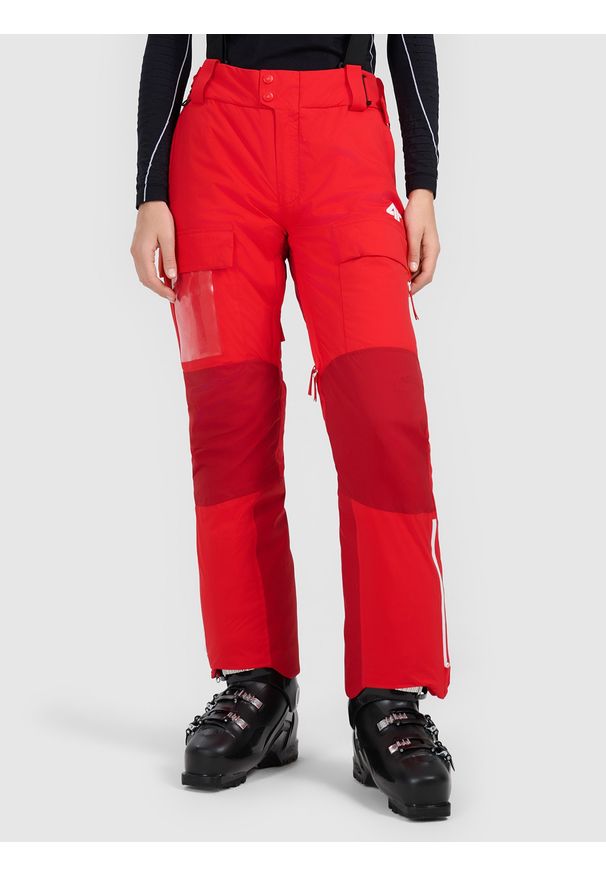 4f - 4F Spodnie narciarskie membrana Dermizax 20000 damskie - czerwone XS. Kolor: czerwony. Materiał: tkanina, poliester, materiał. Technologia: Dermizax. Sezon: zima. Sport: narciarstwo