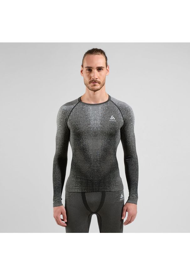 Odlo - Koszulka termoaktywna z długim rękawem męska. Kolor: szary, wielokolorowy, czarny. Długość rękawa: długi rękaw. Długość: długie. Sport: bieganie