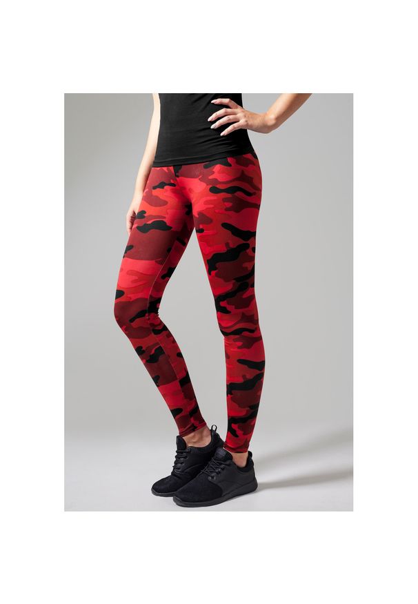 Urban Classics - Damskie klasyczne legginsy miejskie skinny. Kolor: czerwony