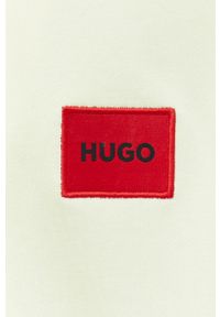 Hugo - HUGO bluza bawełniana męska kolor żółty z kapturem. Okazja: na co dzień. Typ kołnierza: kaptur. Kolor: żółty. Materiał: bawełna. Styl: casual #3
