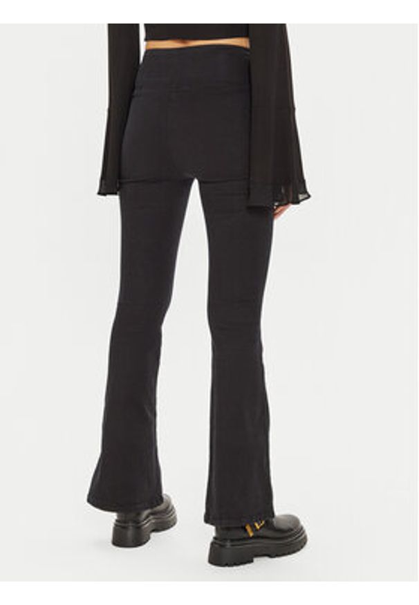Gina Tricot Legginsy 23067 Czarny Flare Fit. Kolor: czarny. Materiał: bawełna