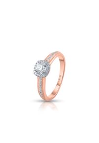 W.KRUK - Pierścionek różowe złoto z diamentami. Materiał: złote. Kolor: różowy, wielokolorowy, złoty. Kamień szlachetny: diament, brylant #1