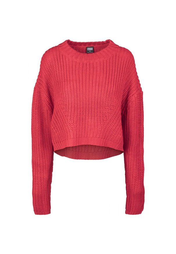 Urban Classics - Bluza damska Urban Classic szeroka oversize. Kolor: czerwony. Materiał: polar. Sezon: zima