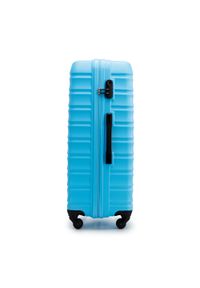 Wittchen - Duża walizka z ABS-u z żebrowaniem niebieska. Kolor: niebieski. Materiał: guma #7