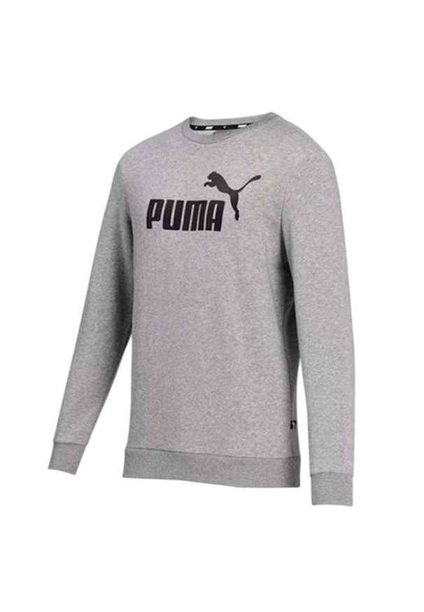 Puma - Męska Bluza Z Dużym Logo ESS. Kolor: szary. Sport: turystyka piesza