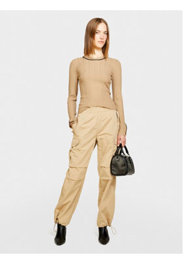 Sisley Spodnie materiałowe 4JQJLF04R Beżowy Relaxed Fit. Kolor: beżowy. Materiał: syntetyk