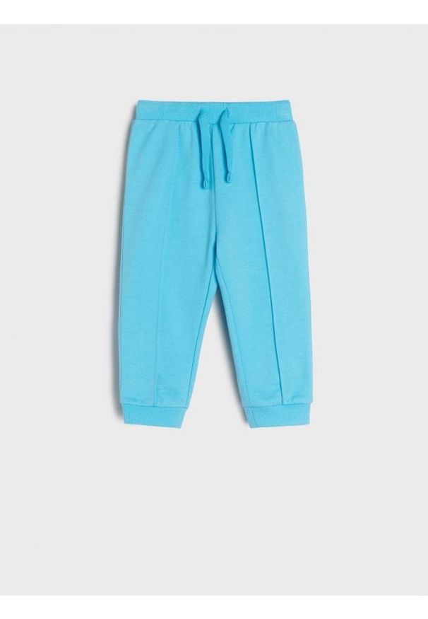 Sinsay - Spodnie dresowe jogger - niebieski. Kolor: niebieski. Materiał: dresówka