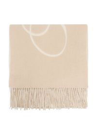 TOMMY HILFIGER - Tommy Hilfiger Szalik Script Logo AW0AW17786 Beżowy. Kolor: beżowy. Materiał: wełna #2