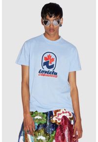 DSQUARED2 Niebieski t-shirt męski invicta cigar, Rozmiar XXL. Kolor: niebieski #1