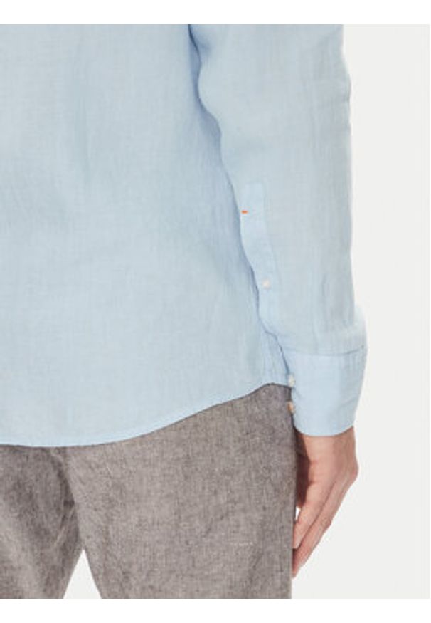 BOSS Koszula 50537381 Niebieski Regular Fit. Kolor: niebieski. Materiał: len