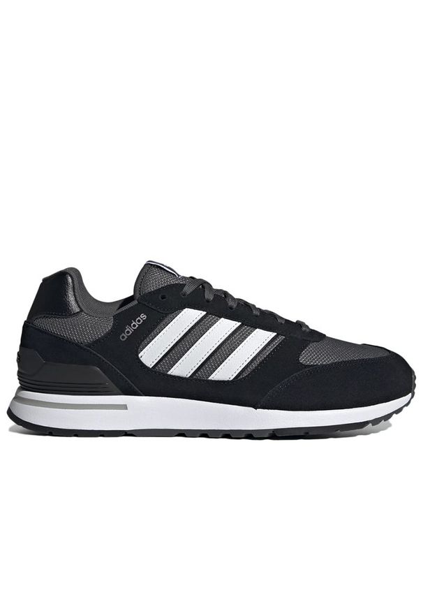 Adidas - Buty adidas Run 80s GV7302 - czarne. Kolor: czarny. Materiał: zamsz, materiał, dresówka, guma. Szerokość cholewki: normalna. Sezon: lato. Model: Adidas Cloudfoam. Sport: bieganie