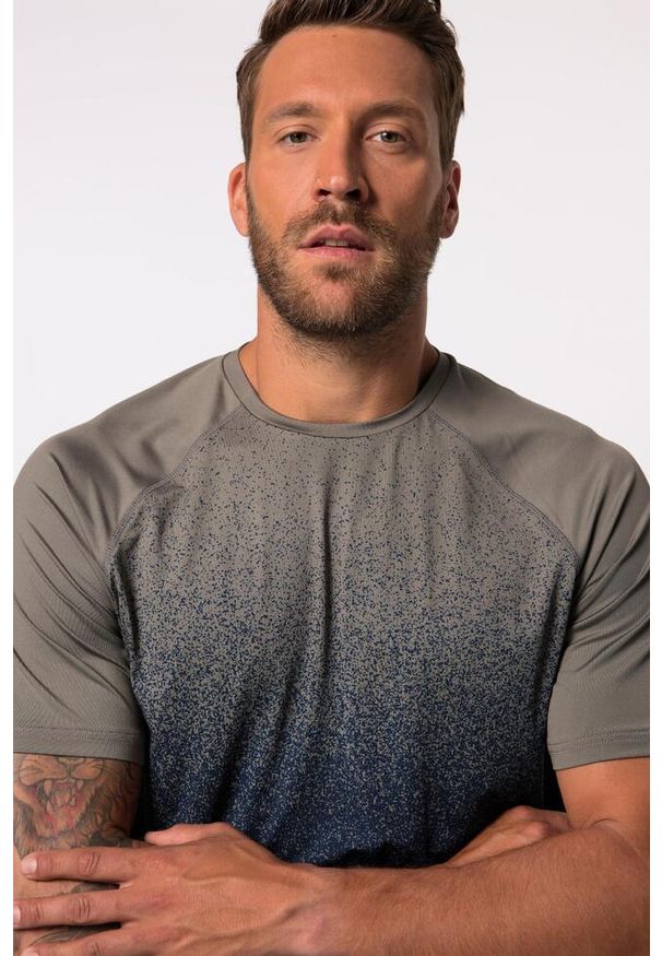 JAY-PI - Męski T-shirt Iron Anvil fitness rękaw 1/2 szybkoschnący do roz. 7XL. Kolekcja: plus size. Kolor: szary. Materiał: poliester, materiał. Sport: fitness