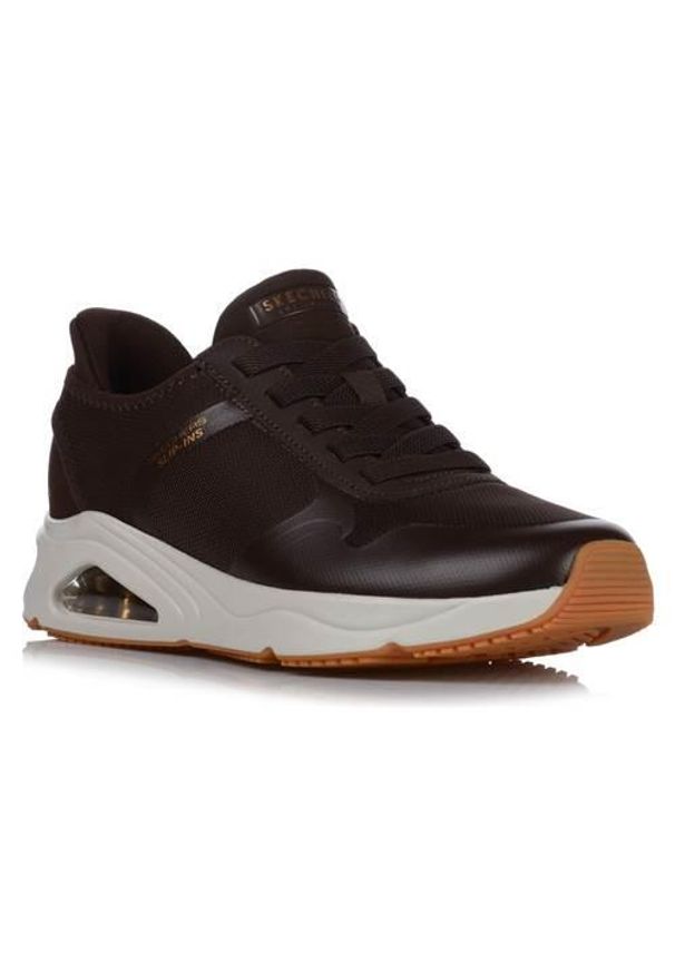 skechers - Buty do chodzenia męskie Skechers Tres-air Uno Neces. Zapięcie: sznurówki. Kolor: czarny, brązowy. Materiał: materiał, tkanina, syntetyk. Szerokość cholewki: normalna. Sport: turystyka piesza