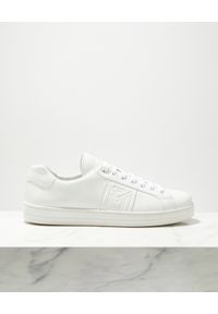 prada - PRADA - Białe sneakersy z logo. Kolor: biały. Materiał: guma
