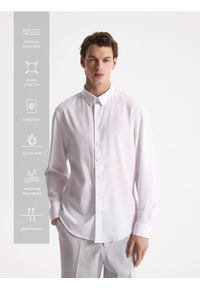 Reserved - Koszula slim fit - biały. Kolor: biały. Materiał: tkanina #1