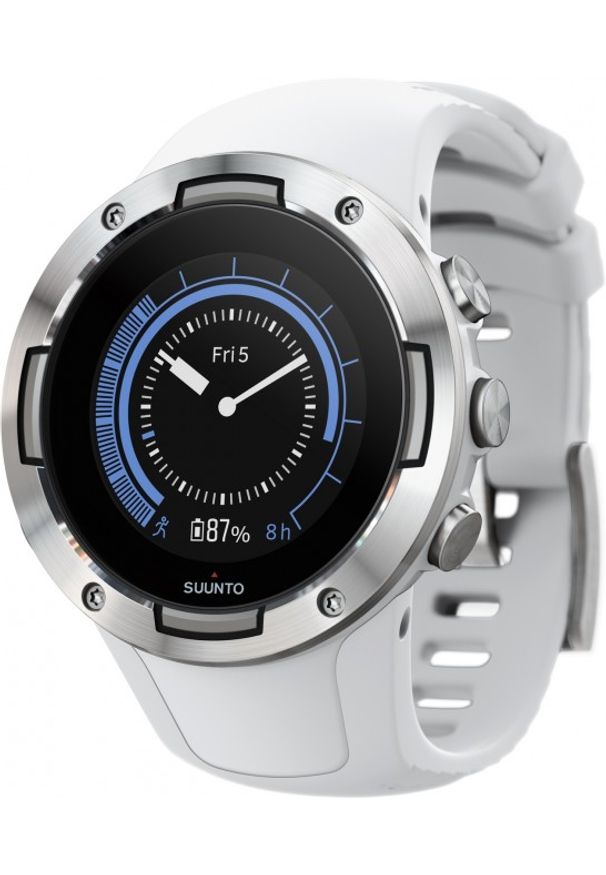 SUUNTO - Zegarek sportowy Suunto 5 White Silver. Styl: sportowy