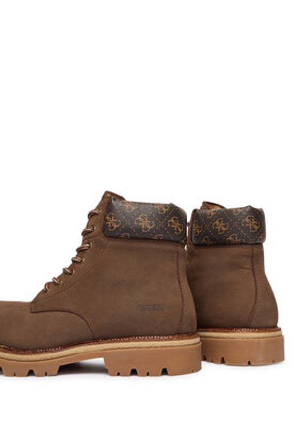 Guess Trapery FMFSIR LEA10 Brązowy. Kolor: brązowy. Materiał: nubuk, skóra