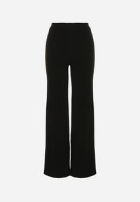 Born2be - Czarne Spodnie Szerokie Spodnie z Wysokim Stanem z Domieszką Kaszmiru Nefrina. Okazja: na spacer, na co dzień. Stan: podwyższony. Kolor: czarny. Materiał: kaszmir. Sezon: zima, jesień. Styl: casual, klasyczny #2