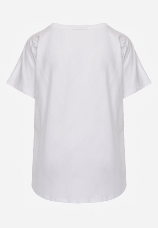 Renee - Biały T-shirt Basic Oversize z Bawełny Elusis. Okazja: na co dzień. Kolor: biały. Materiał: bawełna. Styl: elegancki, casual