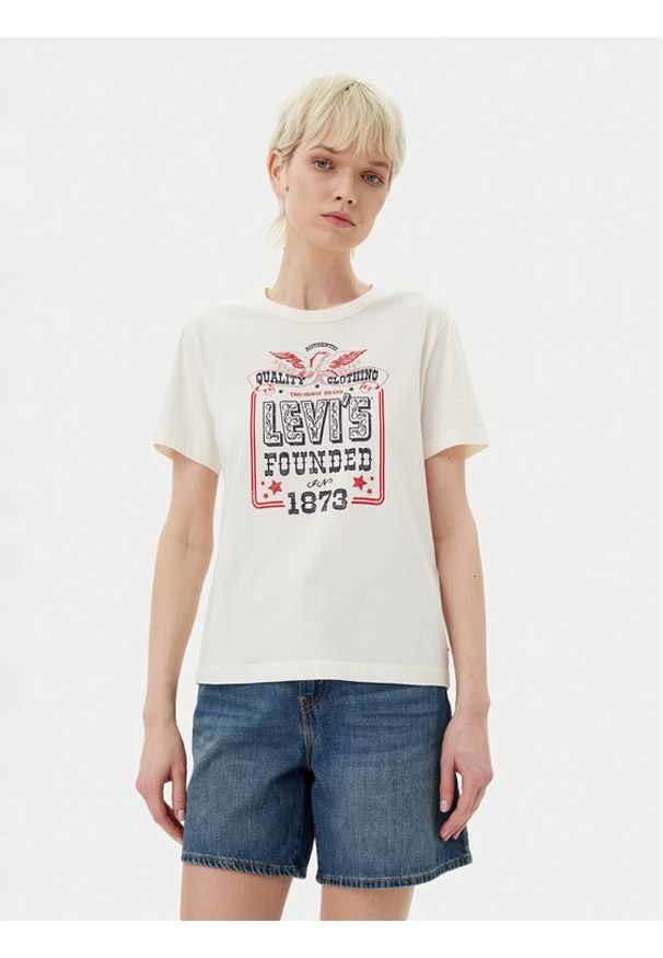 Levi's® T-Shirt A8802-0041 Biały Standard Fit. Kolor: biały. Materiał: bawełna