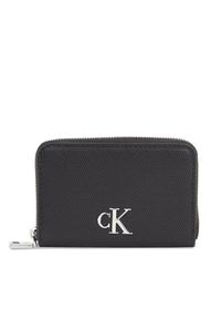 Calvin Klein Jeans Mały Portfel Damski Minimal Monogram M Zip Around T K60K611970 Czarny. Kolor: czarny. Materiał: materiał #1