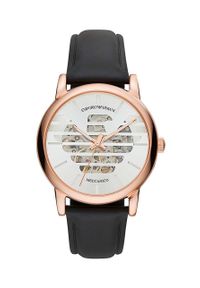 Emporio Armani zegarek męski kolor złoty. Kolor: złoty. Materiał: skóra, materiał #1