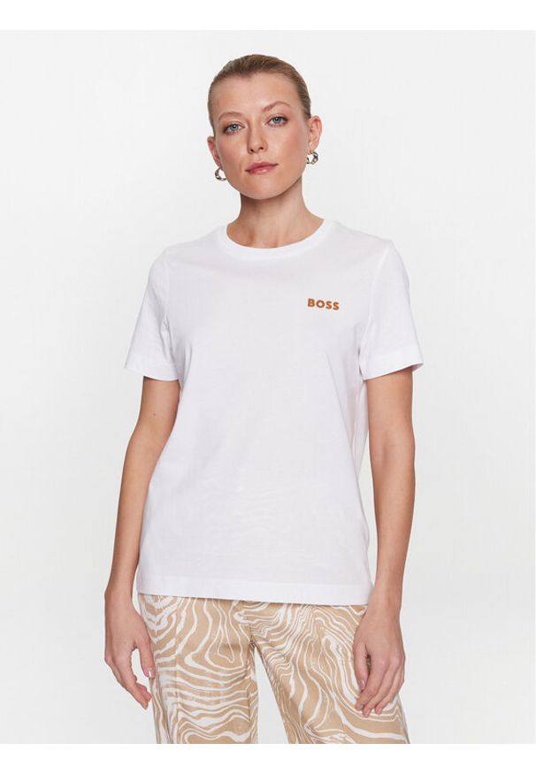 BOSS - Boss T-Shirt 50489525 Biały Regular Fit. Kolor: biały. Materiał: bawełna