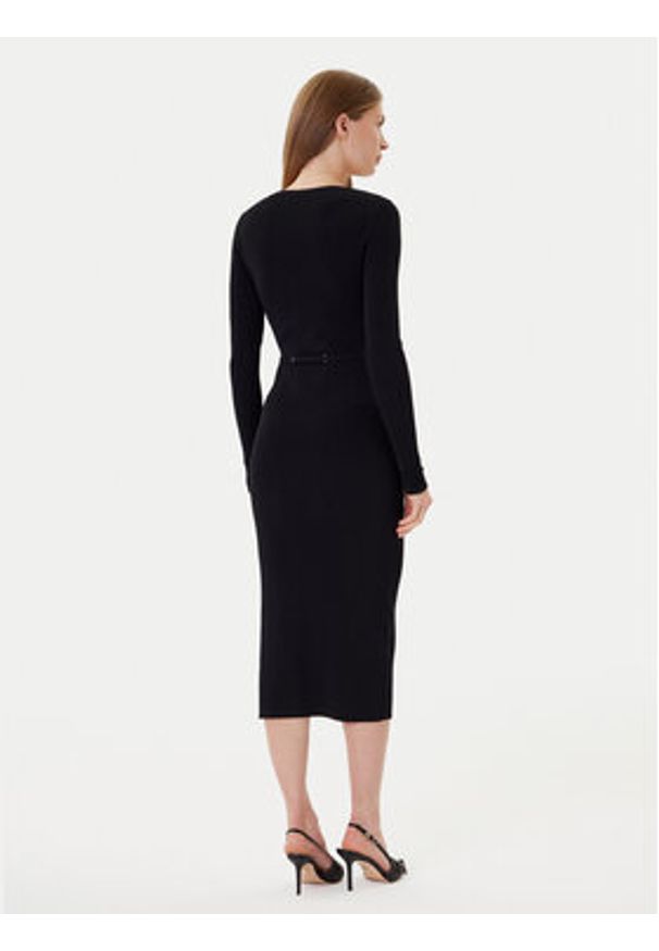 TwinSet - TWINSET Sukienka dzianinowa 252TP3352 Czarny Slim Fit. Kolor: czarny. Materiał: syntetyk