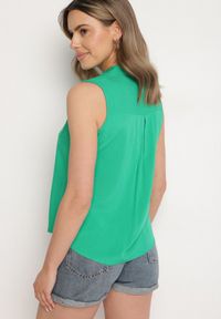 Born2be - Zielona Wiskozowa Koszula Ozdobiona Kieszeniami Lumevare. Okazja: na co dzień. Kolor: zielony. Materiał: wiskoza. Wzór: aplikacja. Styl: elegancki, casual #7
