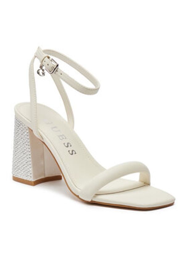 Guess Sandały FLJGEL LEA03 Écru. Materiał: skóra
